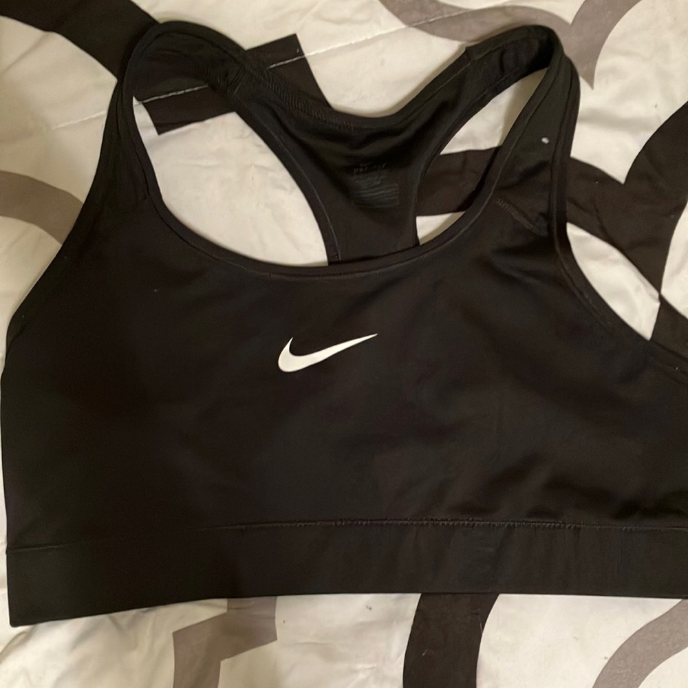 Nike Black Sports Bra with White Swoosh